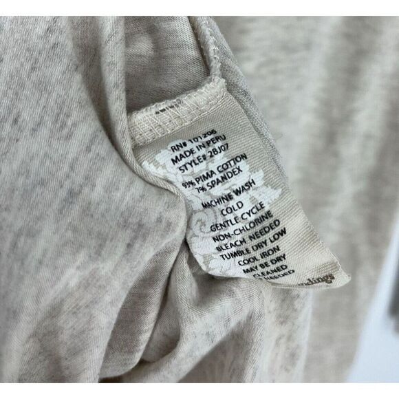 Soft Surroundings Tee Size XS Womens Oatmeal T Shirt Stretch Knit Crew Neck - Picture 6 of 6